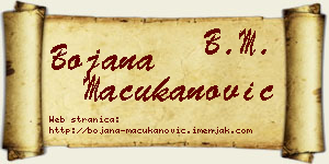 Bojana Mačukanović vizit kartica